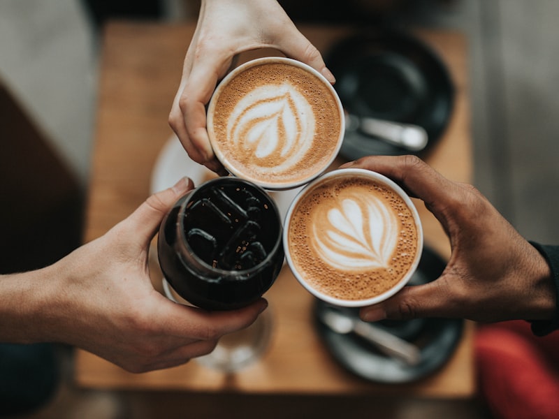 Latte art in a ceramic cup